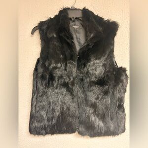 Karen Kane Real Black Rabbit Fur Vest Size Large